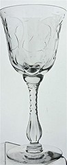 VINTAGE OPTIC SWAG CUT GLASS OR CRYSTAL CLARET WINE GOBLET STEMWARE RIBBED STEM