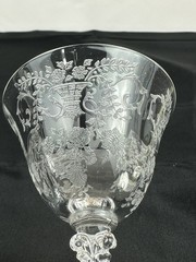 Cambridge Rose Point Etched Liquor Cocktail Glass Set Of 2 clear 6″ tall