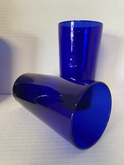 MCM Set of 4 Libbey FLARE COBALT BLUE 17.25 OZ Glass Tumbers