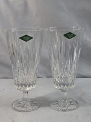 2 Vtg Shannon Crystal Caitlin Designs of Ireland Godinger Iced Tea Glasses. 110