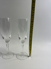 Lenox 8-1/2″ Cut Glass Crystal Flute Champagne Goblet set of 5 READ