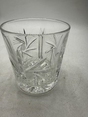 Pinwheel Design Pressed and cut Glass Whiskey Rocks Tumbler Replacement Glass
