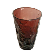 Vintage Decatur Texas Glass Thumbprint Tumbler Highball Amethyst 14oz EUC