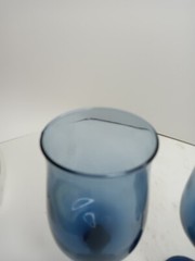 1970’S VINTAGE Libbey Tulip Connoisseur Water Wine Goblets Dusky Blue Glasses