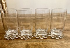 Vintage Imperial Candlewick 400/19 5 Oz Juice Tumblers 4” Clear Beaded Glass