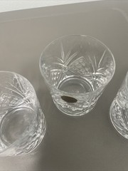 Cristal d’Arques Old Fashioned Whiskey 3 Crystal Glasses Bourbon Scotch Barware