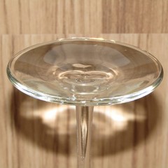 Vintage Set of (2) Glass Slender Stem Wide Base 8.25″ Tall Wine Glasses