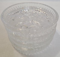 4 St George Crystal Glass Coasters Ashtrays Hearts Clubs Diamonds Spades Poker