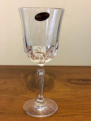 (6) 8 Ounce DePLOMB~DePLOMO USA 24% Lead Cut Crystal 8″ Pedestal GOBLETS – NEW