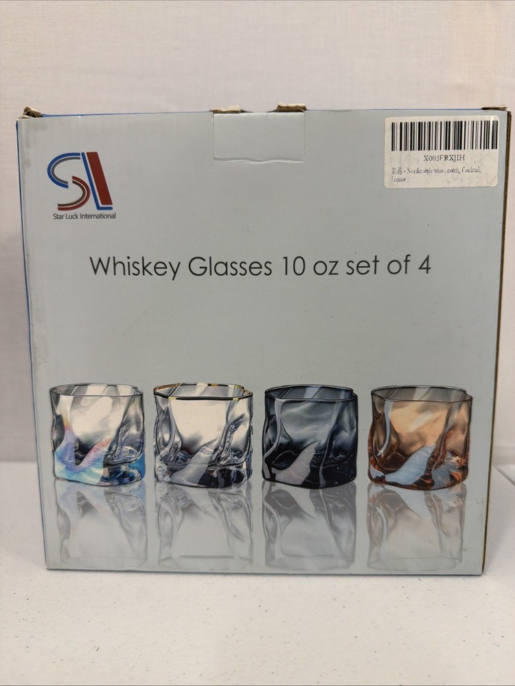 Set Of 4 Nordic Style Whiskey/scotch/ Cocktail Glasses, Clear
