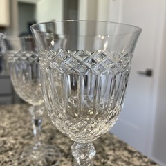 (4) Clara By Galway Irish Crystal Water Goblets 7.75”