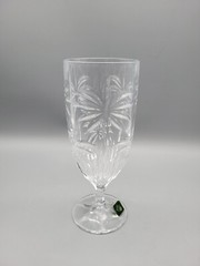 GODINGER Shannon Crystal SOUTH BEACH Palm Design 13oz Beverage Glasses Set 4 NIB