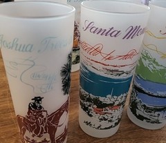 California Scenes 7 Mid-Century Libby’s Frosted Drinking Glasses