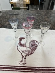 4 verres a eau en cristal de bayel 16cm style «caton» Nice