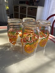VINTAGE NANCY LYNN SET OF 4 – 10oz SUNFLOWER DRINKING GLASSES GREAT SHAPE
