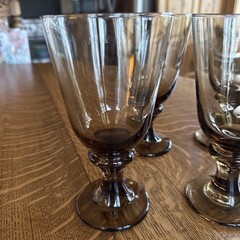 vintage Libbey «Tawny» or «Smoke» Wine Or Water Goblets 1960s or 1970s Beautiful