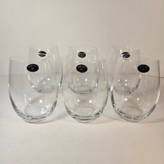 Crystal Bohemia Collection Mergus Tumbler Set Of Six New 19 Oz. Czech Republic