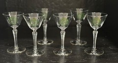 Vintage Set 6 Clear Glass Dartmuth College Martini Cocktail Glasses