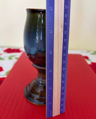 Bill Campbell Art Studio Pottery Wine Water Goblet Glass Drip Glaze Single Piece