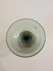 Rueven Style Art Nouveau Satin Wine Goblet Champagne Hand Blown Thick Art Glass