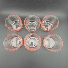 Vintage Wheaton SYMPHONY Pink Optic Swirl Rocks Glasses Vintage MCM Ribbed 10 Oz