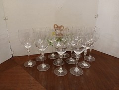 Set Of 12 Crate and Barrel Retired 12 oz Clear Water Goblet Wine Glasses ~NOS