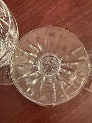 Vintage American Cut Juliette Crystal Cordial Glasses Set Of 9 MCM 5.5” Hobstar