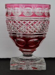 St Louis Crystal Cranberry Trianon Decanter Goblets
