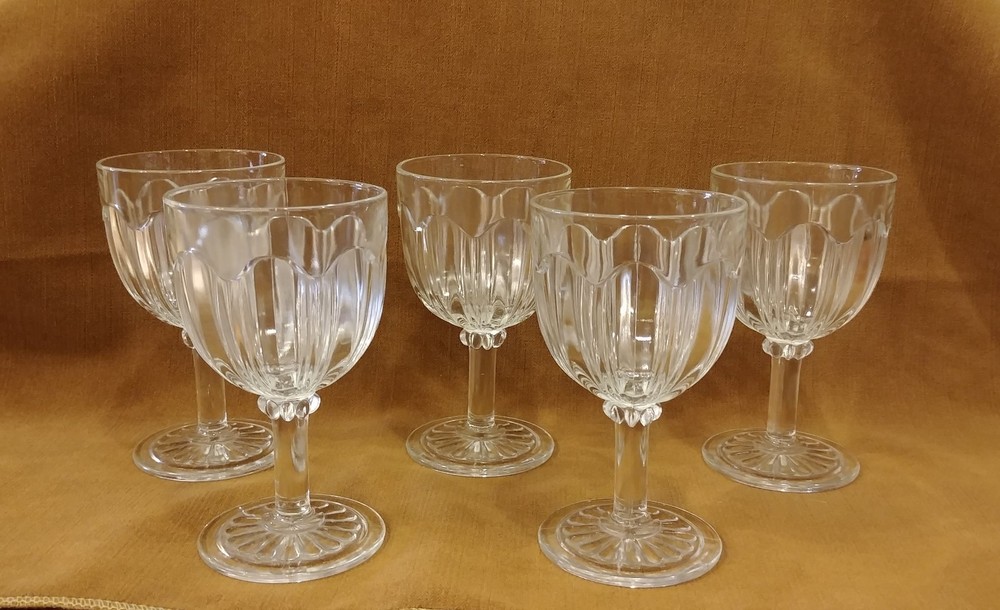 Anchor Hocking Colonial Knife and Fork Crystal 5.75″ Water Goblet 8.5 oz (5)