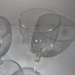 Vtg 3 Libbey Candlelight Etched Wine Glasses Goblets MCM Starburst Various Sizes