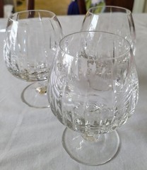 Set Of 3 Vtg Mikasa Artic Lights Crystal Brandy Snifter 5 3/4″