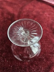 2 Vintage Etched Clear Serbert Glasses Grape Vine Pattern