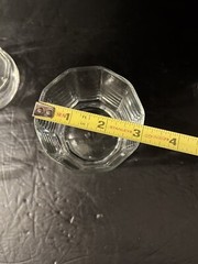 Vintage Anchor Hocking Essex Clear 10 Panel Footed Juice Glasses 6 oz Set 4