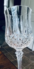 Set of 2 Vintage Cristal D’Arques-Durand Longchamp Crystal Wine Glasses 6.5” H