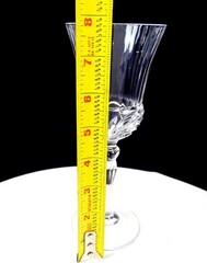 Royal Crystal Rock Glass Aurea Panel Cut Arches Ribbed 7.75″ Water Goblet 1989-
