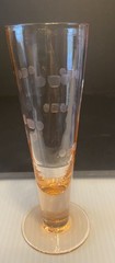Handblown MCM 2oz Cordial Glass Set Multicolored Etched Footed Barware
