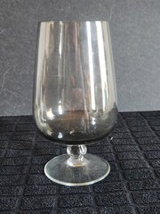 Vintage Smoky Gray Tint Iced Tea Glass American Cookware •Blown Glass Short Stem