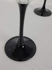 2 Vintage Luminarc Octime Crystal Black Stem Champagne Flutes Wine Glass France
