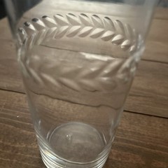 Vintage Etched Leaf Band Tumbler Juice Water Glass Clear Replacement