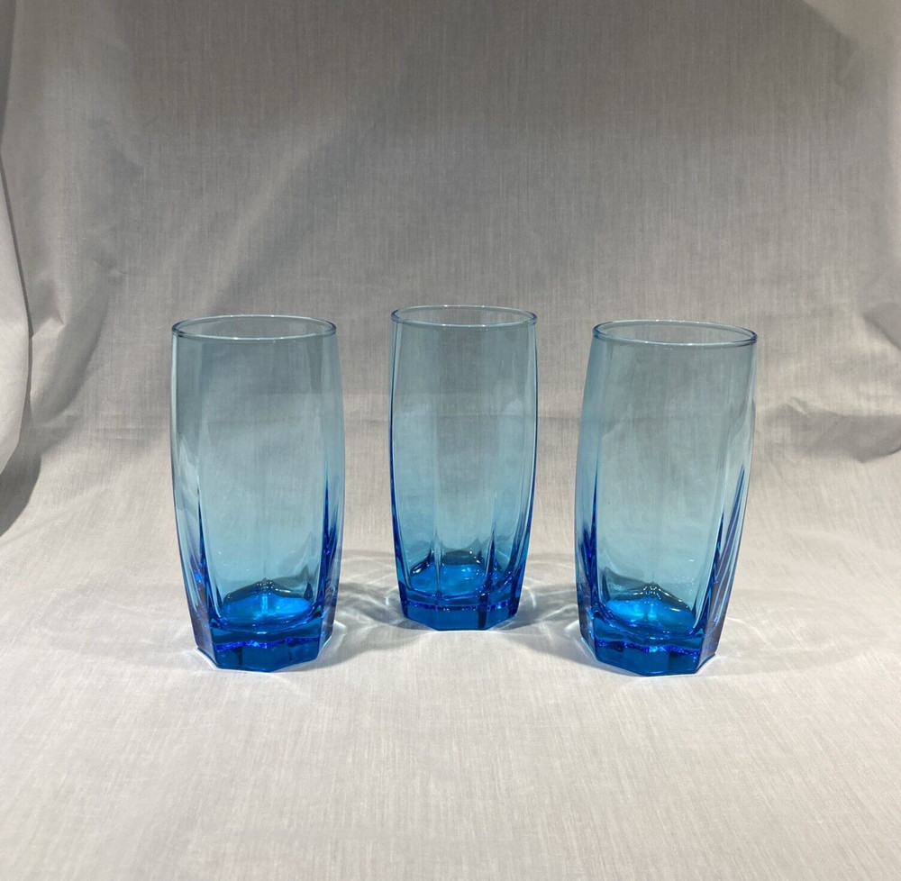 3 CRISTAR Aqua Turquoise Sky Blue Amadeus Glass Cooler Tumbler Replacement