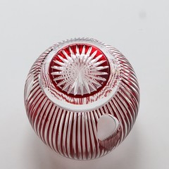 Round Hand Blown Red Crystal Double Old Fashioned Solid Whiskey Glass 240ml