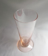 Vintage Pink Depression Glass Footed Parfait Iced Tea Tumbler Fluted Vase 8.5″