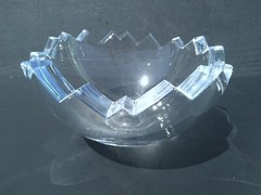 Rare Large Vintage Rosenthal Germany Sawtooth Crystal Glass Easter Egg Bowl Dish