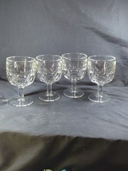 Set Of 4 Libbey 5212 Hoffman House Thick Glass Thumbprint Goblet 12 oz. 6.25”