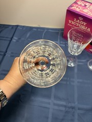 4 Vintage Fine Crystal Wine Stemmed Glasses Chantelle Lady Victoria France W Box