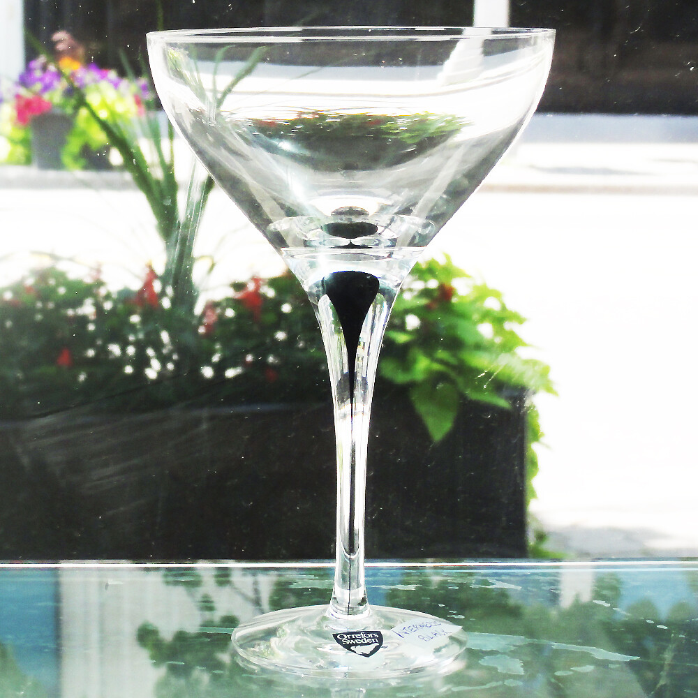 INTERMEZZO BLACK by Orrefors Saucer Champagne 6.2″ NEW NEVER USED made in Sweden