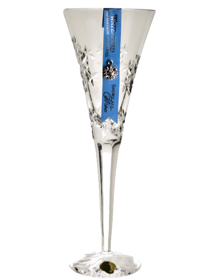 WATERFORD Crystal Clear Flute Goodwill Snowflake Wishes Christmas NIB