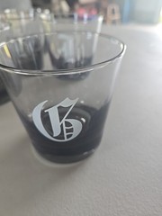 Set Of 7 Vintage Bar Smoked Tumblers Monogrammed 6 «B» And 1 «R»