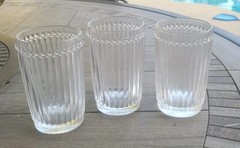 Set Of 3 Italian Countryside Mikasa Pressed Dots Clear Highball Tumblers 5in
