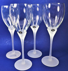 4 COLONY AMARYLLIS (SATIN) CLEAR CRYSTAL WINE GLASSES 8 7/8″) NEW WITH TAGS